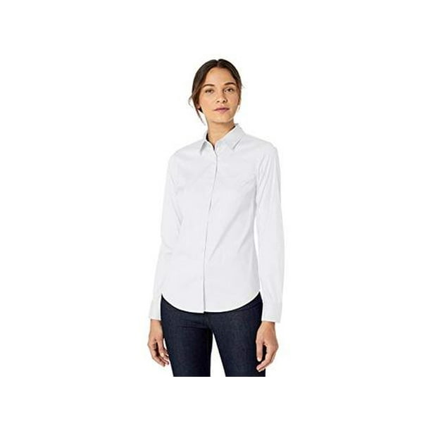 Lark & Ro Womens Slim Fit Stretch Poplin Shirt Brand Lark & Ro Womens Slim Fit Stretch Poplin Shirt Brand